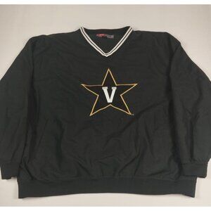 Pro Player Vanderbilt Commodores Men Size 2XL Black V-Neck Windbreaker Pullover